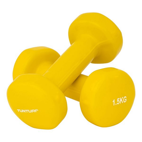 Činka aerobic 2 x 1,5 kg TUNTURI Vinyl žlutá