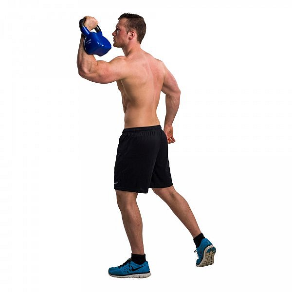 Kettlebell litinový ve vinylu TUNTURI 12 kg modrý
