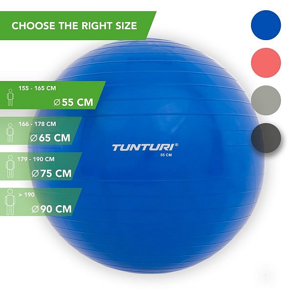 Gymnastický míč TUNTURI 65 cm modrý