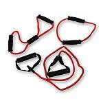 Gumový expandér s úchopy sada 3 ks TUNTURI těžká červená