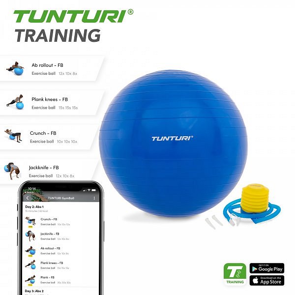 Gymnastický míč TUNTURI 65 cm modrý