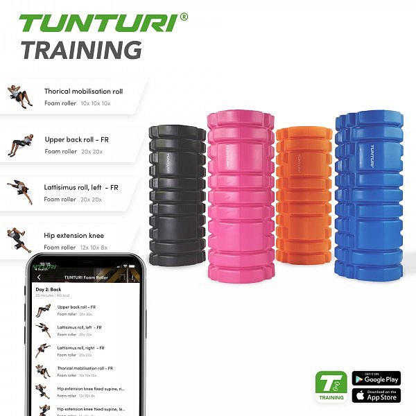 Masážní válec Foam Roller TUNTURI 33 cm / 13 cm oranžový